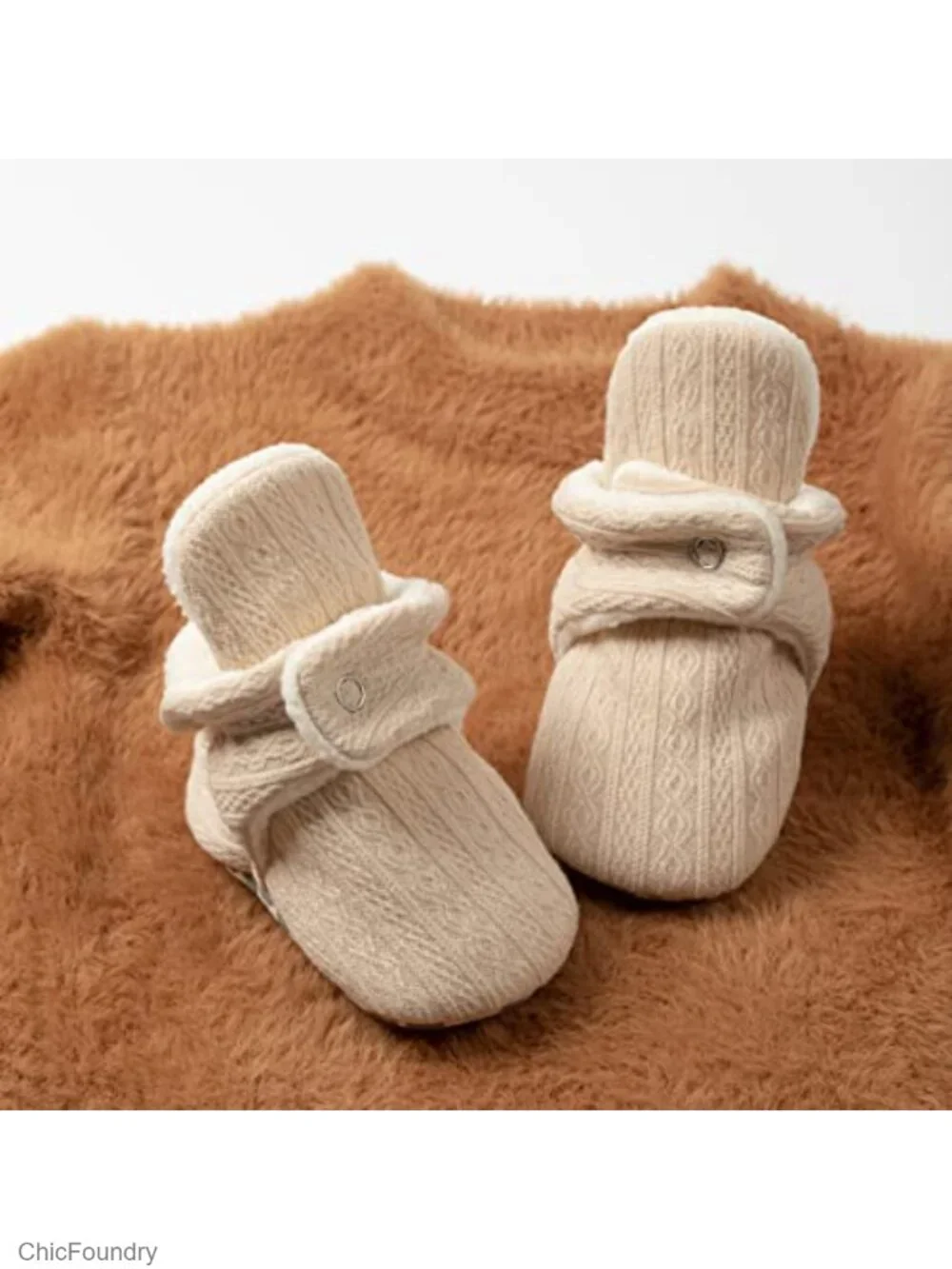Newborn Fleece Winter Booties Slippers Non-Skid Rubber Grips Double Button